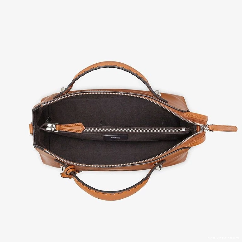 Affordable HOT Medium Logo Leather By Boston The Brown Calf Bag Fendi Way ROMA In 0805
